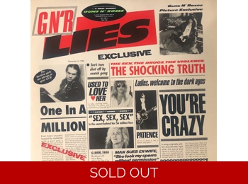 Guns N' Roses ‎– G N' R Lies - UK 8 Track 1st Issue Black Vinyl LP c/w Uncensored Sleeve & Hype Sticker
